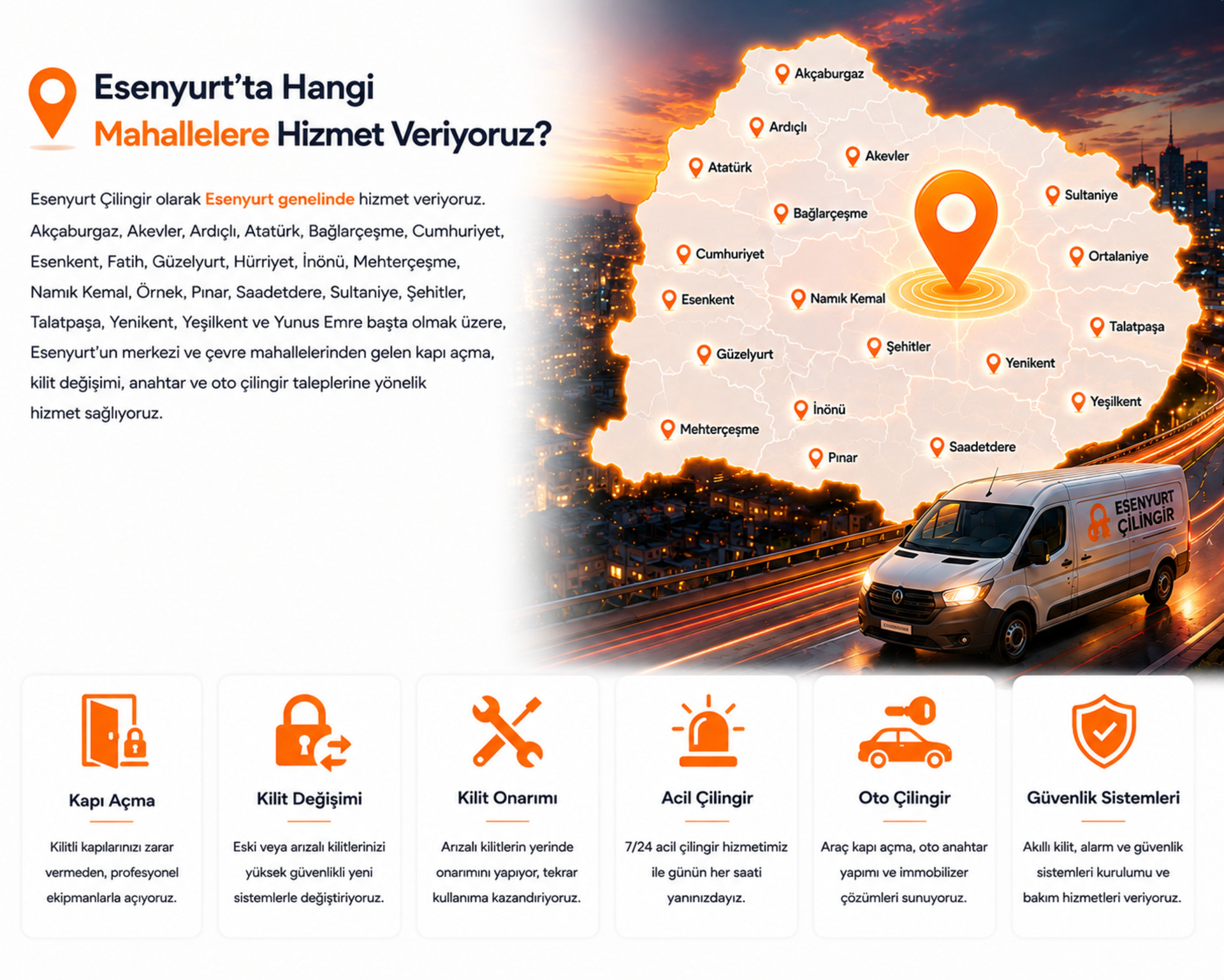 Esenyurt çilingir hizmet bölgeleri ve çilingir hizmetleri